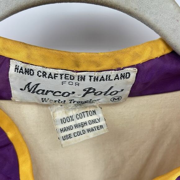 Vintage Marco Polo World Traveler cotton button up long sleeve button up top M - Picture 7 of 8
